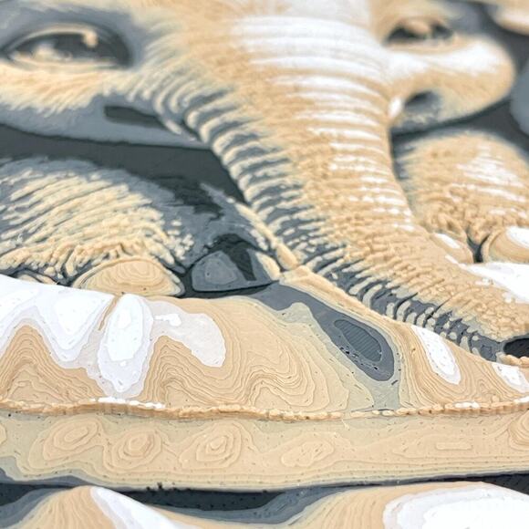 Baby Elephant Under Blanket Art, Whimsical Animal Art, Cute Elephant Wall Art - Picture 6 of 7